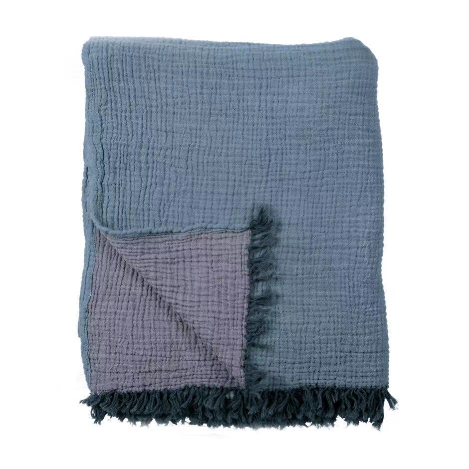 Crinkle Fleece-Lined Throw