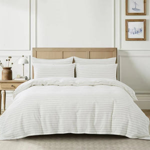 Linen Pinstripe Duvet Cover Set