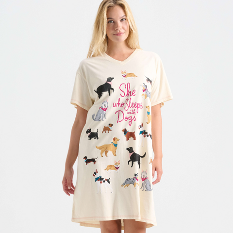 She Who Sleeps With Dogs Sleepshirt